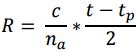 equation to determine the distance between object and sensor